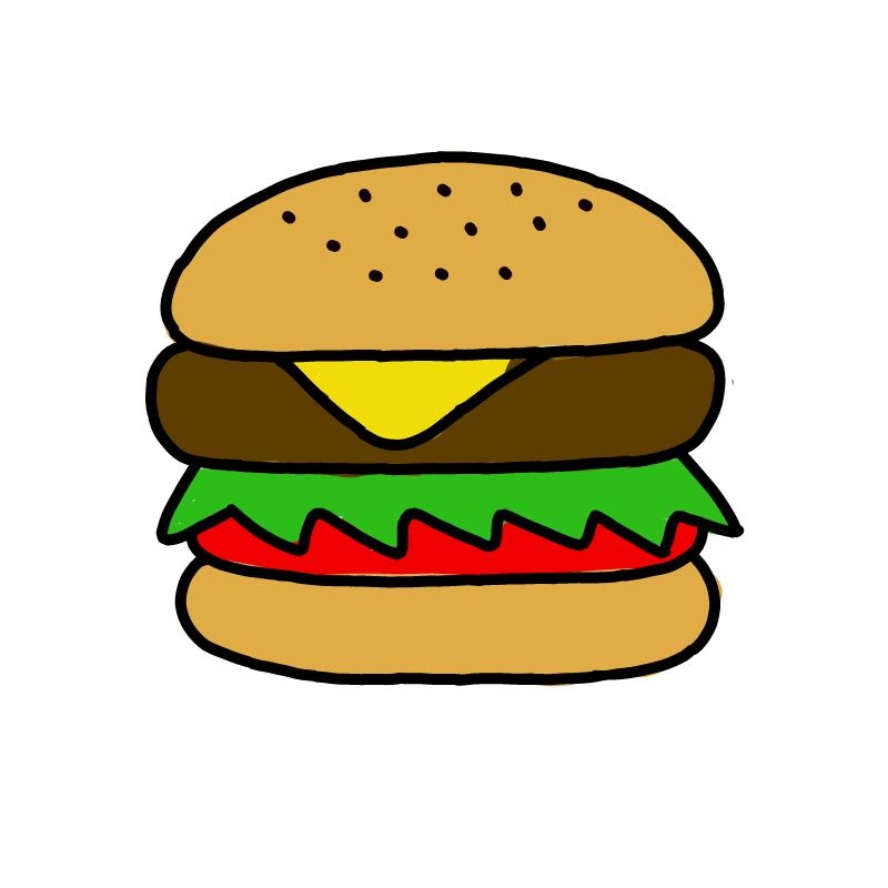 햄버거 : 햄버거 스케치판 ,sketchpan