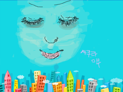 다크서클 : 사쿠라 미쿠 스케치판 ,sketchpan