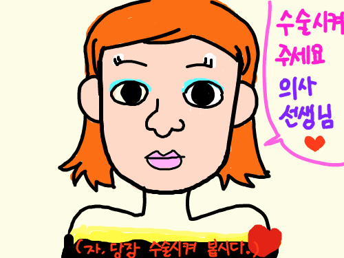 성형 수술한 이쁜여자. : 내가의사,여자가 성형수술하는 사람 스케치판 ,sketchpan