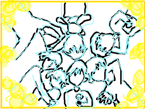 오란고교 호스트부 : 오란고교의 호스트 부원들을 선으로 표현한것 스케치판 ,sketchpan