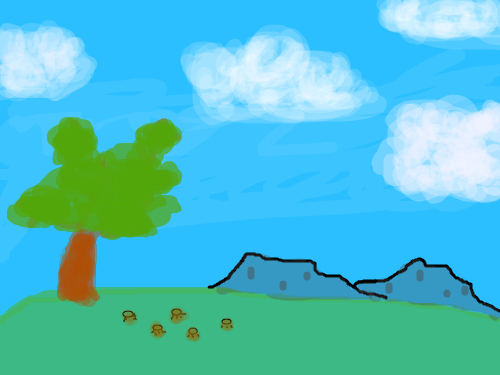 푸른언덕 : 나무그늘아래 스케치판 ,sketchpan