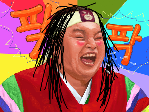 머리기른 강호동 : 강호동이 머리를 길렀을때..... 스케치판 ,sketchpan