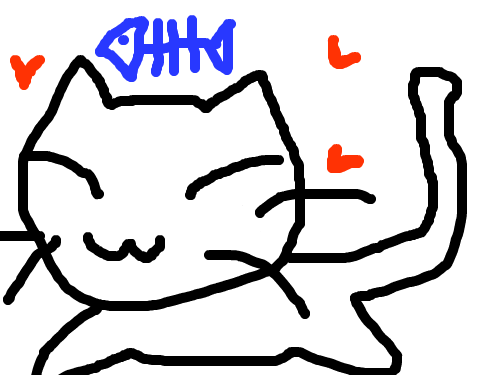 고냥이의 하루 : 고양이가 생선을 먹는 하루를 보내닙다. 스케치판 ,sketchpan