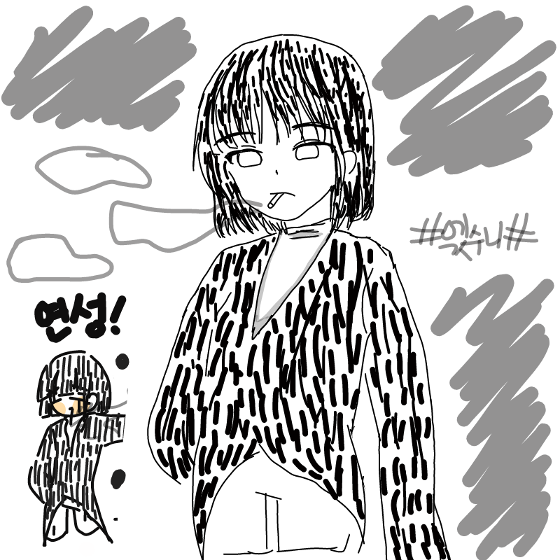 #엓수니#언.. : #엓수니#언늬가 연성 해줬어요웅♥♥ 작대기로 채색하는거 귀찮았으면 미안해우... 예쁜 연성 고마우어아앙♥♥♥ 스케치판 ,sketchpan