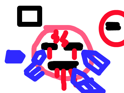 죽은 토마토 : 토마토가 그려지고 눈, 입에 가시 박히는 잔인 박랄! 스케치판 ,sketchpan