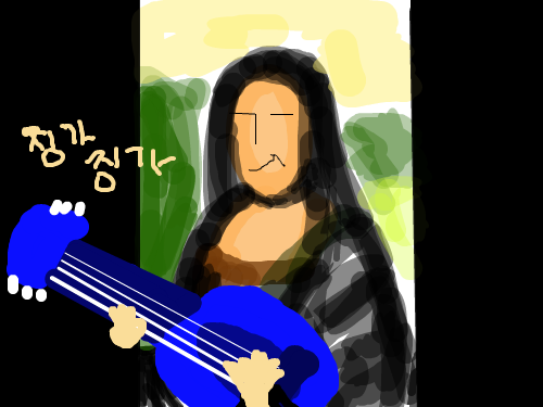 기타치는 모나리 : 모르겟ㅅ급 스케치판 ,sketchpan