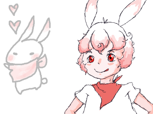 토끼의인화 이어그리기 : 이어그려봅니다. 스케치판 ,sketchpan