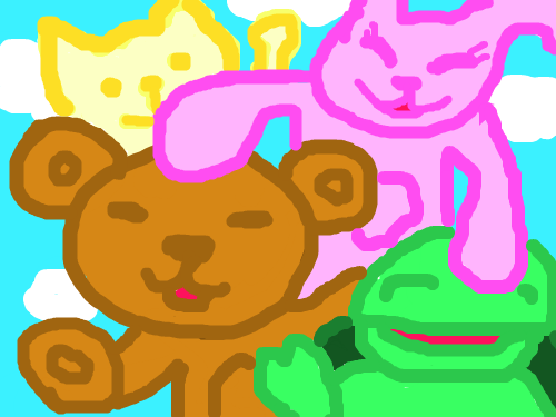 동물 친구들...(?) : 네...동물친구들.그냥 그거.처음 해봐요- 스케치판 ,sketchpan