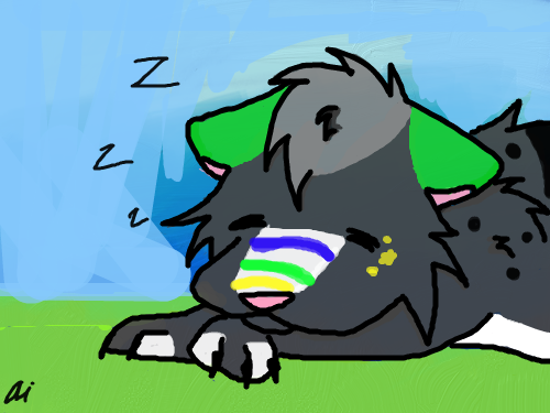 Sleepy Pockii : This is my OC pockii. SHe is a wolf hybrid and has a strange history she can't remember. Check out www.bakacowxD.deviantart.comPlease favorite, watch, and give me a llama badge! :D 스케치판 ,sketchpan