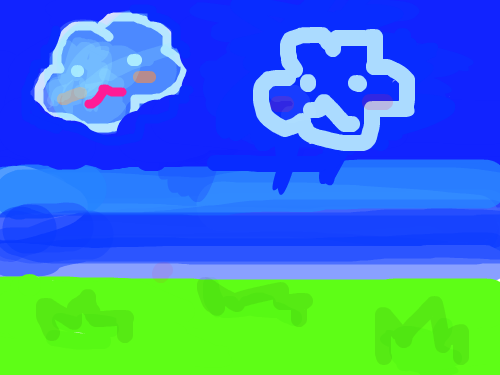 하늘과 풀밭 : 오늘은 하늘과 풀밭을 그려보니 기분이 상퀘했다. 스케치판 ,sketchpan