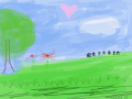 Nature? :D : Me and my 3 bestiiies forevverr, Jennifer, Jessy, Le, Pinn pinn, sabrina, and uhmm,,, a PENGUIN >:D sitting in grass :D, I know its horrible, but i tried my best ^^! 스케치판 ,sketchpan