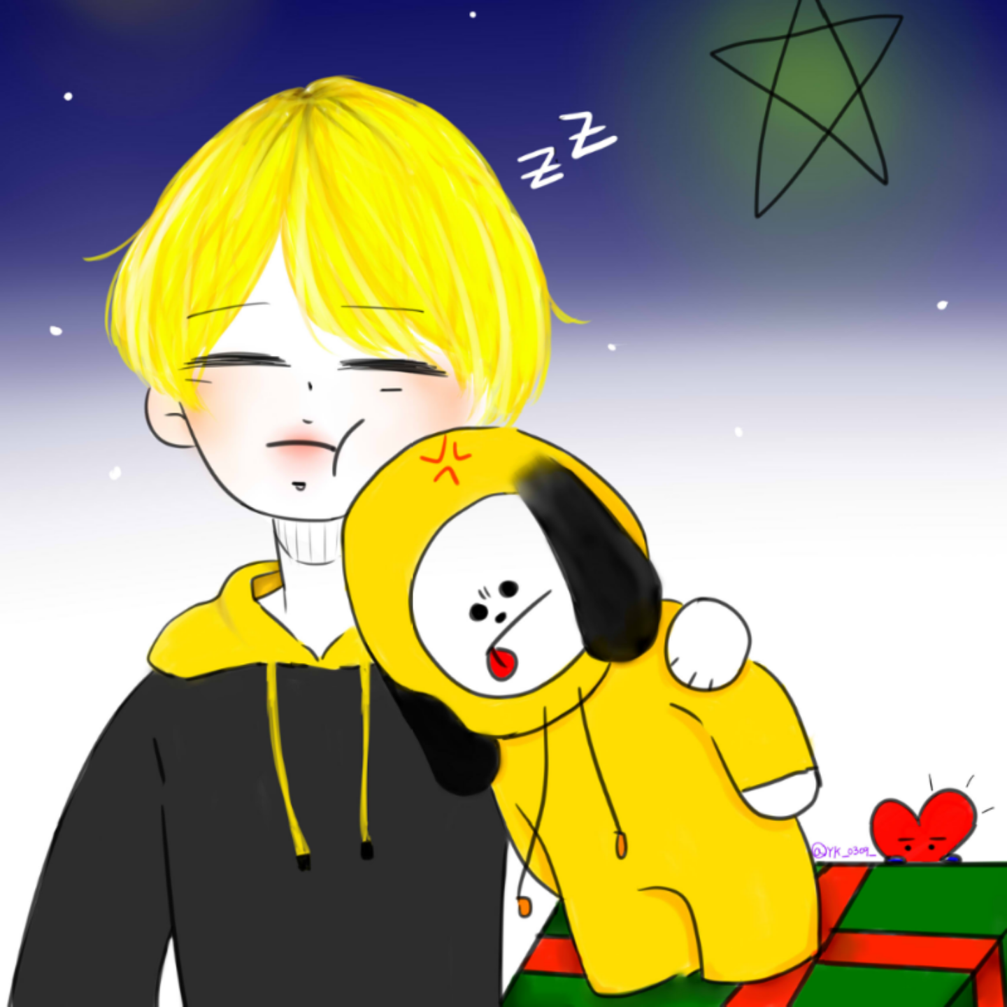 지민X치미 .. : 지민X치미 폰 배경으로 끄직끄직 했던 그림... 스케치판 ,sketchpan