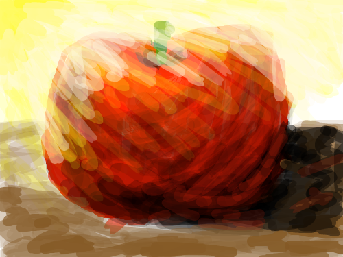 사과 : 그냥 사과이거 첫번쨰 작품이상함=-= 스케치판 ,sketchpan