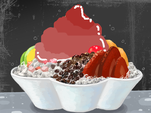 팥빙수에.... : 팥빙수에 아이스크림은 없고 똥이...... 스케치판 ,sketchpan