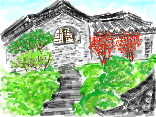 전경 : 인사동길에서 만난 전경 스케치판 ,sketchpan