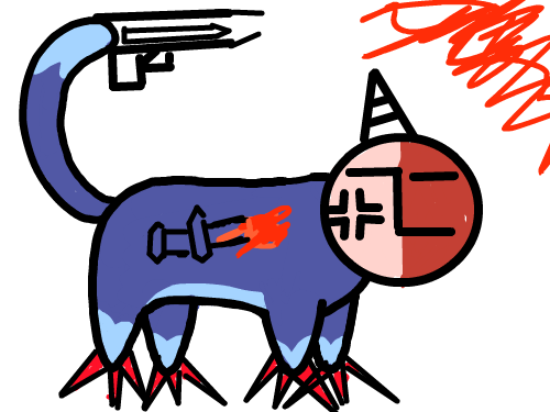 폭력 고양이 사람 : 공격하는 모습 스케치판 ,sketchpan