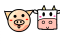 소와 돼지는 친구 : 소와 돼지는 단짝 친구입니다. 스케치판 ,sketchpan