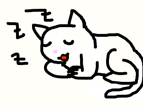 귀차나...잘래... : 고양이가 자다가 소리가 들려서 일어났는데 귀찬아서 다시 자는... 스케치판 ,sketchpan