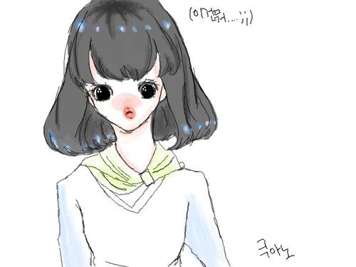 이건뭐;; : 머리 채색연습한다는게 망쳐쓔ㅠㅜ 스케치판 ,sketchpan