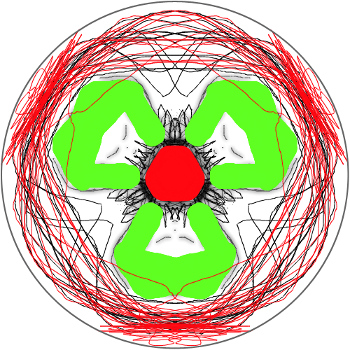 엉켜버린 운명의 실 : 세쌍둥이 요정 ( 눈을 감은 녹빛 머리 아이들 ) 이 봉인되고 운명의 실 ( 빨강 ) 은 엉켜버립니다. 스케치판 ,sketchpan