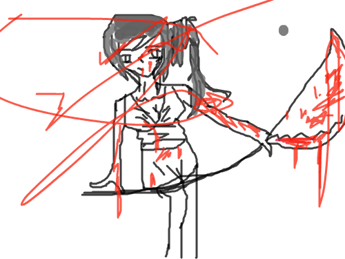 그냥 시범 : 피를 지닌 소녀 스케치판 ,sketchpan