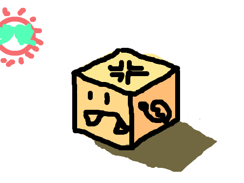 화난 Box : 상자가 화나서 주먹을 지고 있는 장면 입니다.참조:내 사촌 미국 사촌 매튜가 그린 작품!! 스케치판 ,sketchpan