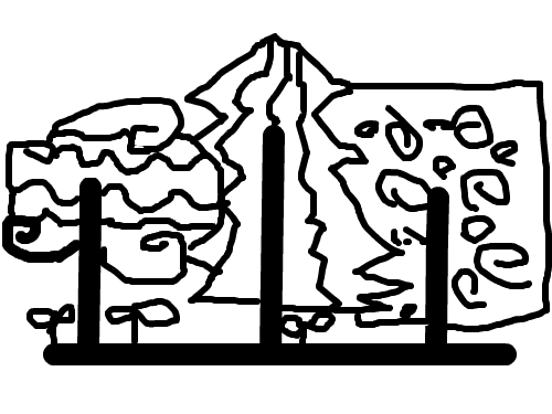 jpeg : 5섯개의나무들 스케치판 ,sketchpan