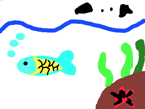 외로움의 갈매기 , 물고기 : 외로워 슬픈그림 스케치판 ,sketchpan