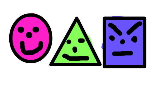 모양끼리의 만남 : 여러가지 표정 스케치판 ,sketchpan