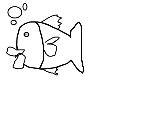 고기 : 물고기이다. 스케치판 ,sketchpan