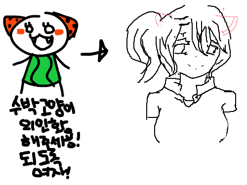 수박 : 다 못그렸.... 스케치판 ,sketchpan