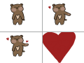 곰돌이 하트 : 곰돌이 하트 스케치판 ,sketchpan