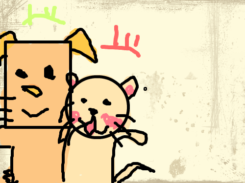 개와고양이 : 개와고양이 친구 스케치판 ,sketchpan