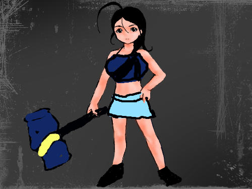 ㅎㅎㅎ : 폭력여자의 모습 스케치판 ,sketchpan