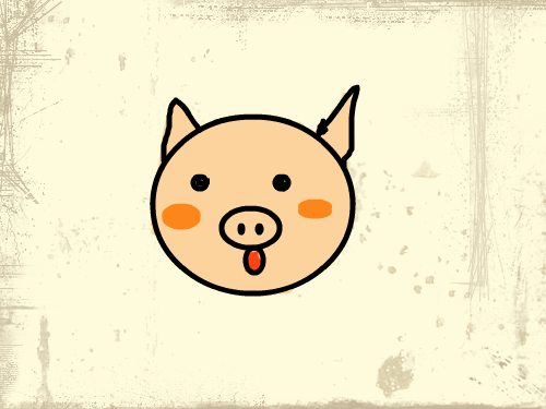 기분 좋은 돼지 : 행운의 福 돼지 스케치판 ,sketchpan