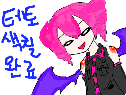 테토 색칠 완료~ : 말그대로 테토 색칠 완료.^ ^색칠하는건 처음이라 좀..ㅎ;하지만 너그럽게 .. 스케치판 ,sketchpan