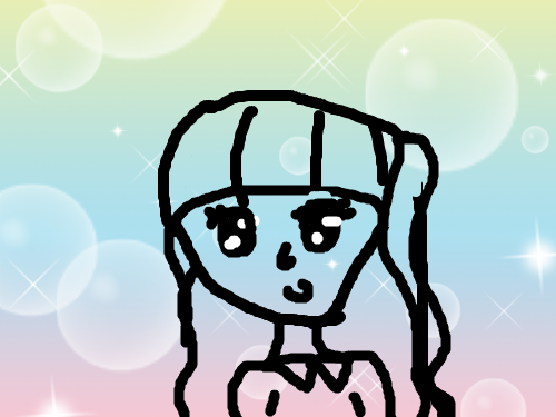 여자아이 : 곱슬머리 가진 귀여운 여자아이 이어 그려주세요>_ 스케치판 ,sketchpan