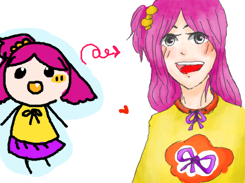 의인화! : 보라리본! 스케치판 ,sketchpan