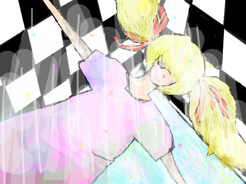 빛속으루♡ : 그냥그려봤음 .. 하핫 소녀가 어떤곳으로 빠져서 빛속으로들어가는것 스케치판 ,sketchpan