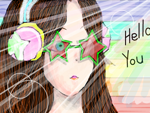 음악속에 빠지다 [Hello You : 음악을 듣던소녀가 음악에빠져서빛이보이는 ㄷㄷ? 스케치판 ,sketchpan