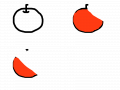 apple~ apple : 사과를 먹는 모습을 표연했다. 스케치판 ,sketchpan