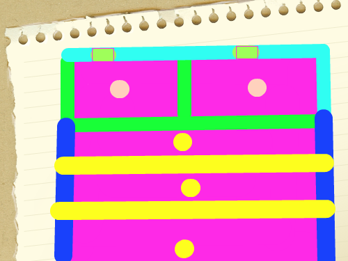 서랍 : 영어F로 서랍을 만들었다. 스케치판 ,sketchpan