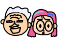 할아버지와 며느리 : 늙은 할아버지와 눈 큰 며느리 스케치판 ,sketchpan