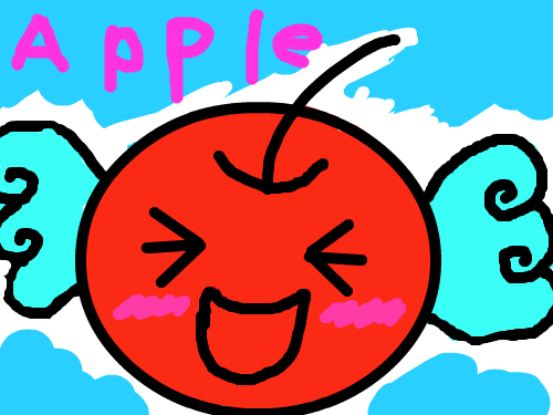 하늘을 나는 사과 : 사과가 하늘을 날고있다 스케치판 ,sketchpan