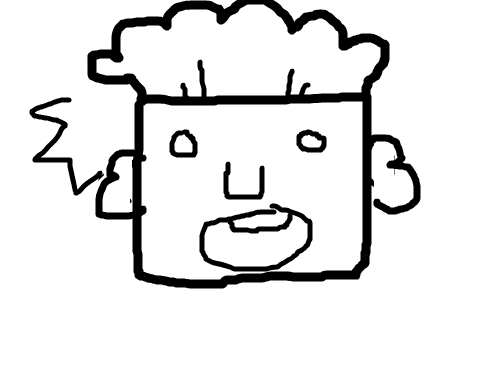 네모 얼굴 : 얼굴을 그린것 스케치판 ,sketchpan