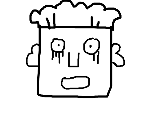 네모 얼굴 : 얼굴을 그린것 스케치판 ,sketchpan