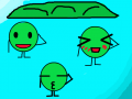 완두콩3형제 : 꼬투리에서나온 완두콩3형제이다. 스케치판 ,sketchpan