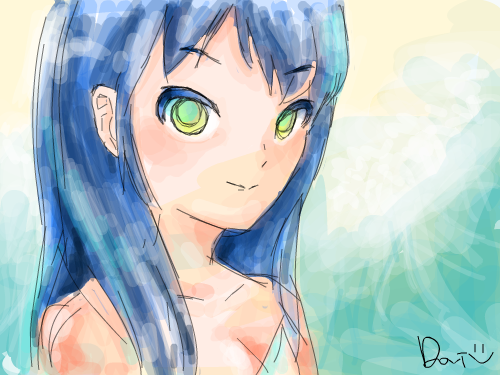 바닷가의 소녀 : 바닷가에 서있는 자캐를 그렸어용 스케치판 ,sketchpan