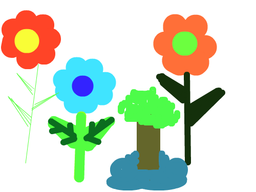 예쁜 꽃들이있어요. : 예쁜 꽃들이있다. 스케치판 ,sketchpan