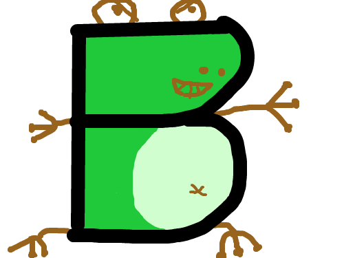 B개구리 : B로 개구리만들기 스케치판 ,sketchpan